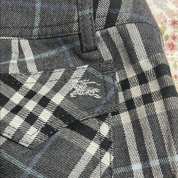Burberry Blue Label Black, Blue and Gray Plaid Shorts - Picture 7 of 8